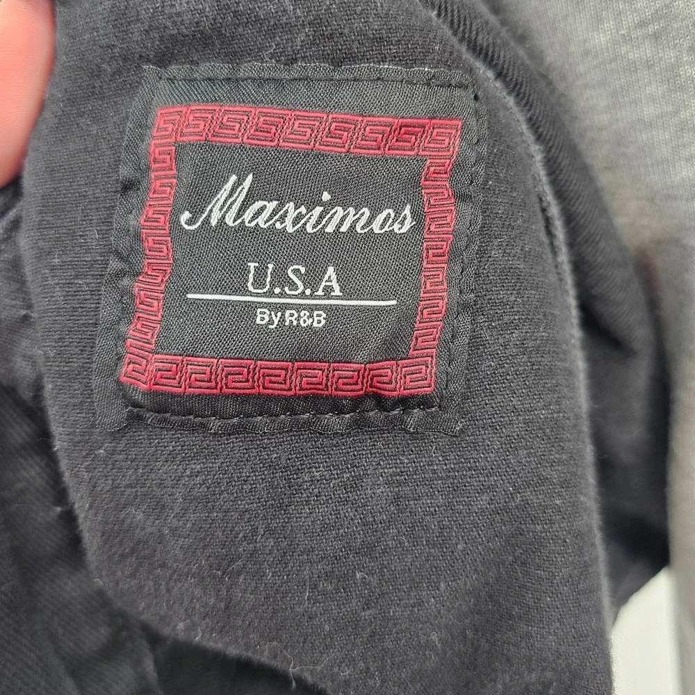 Maximos USA by R&B Denim Jacket Mens‎ Black Trucker Jean Jacket Detachable Hood
